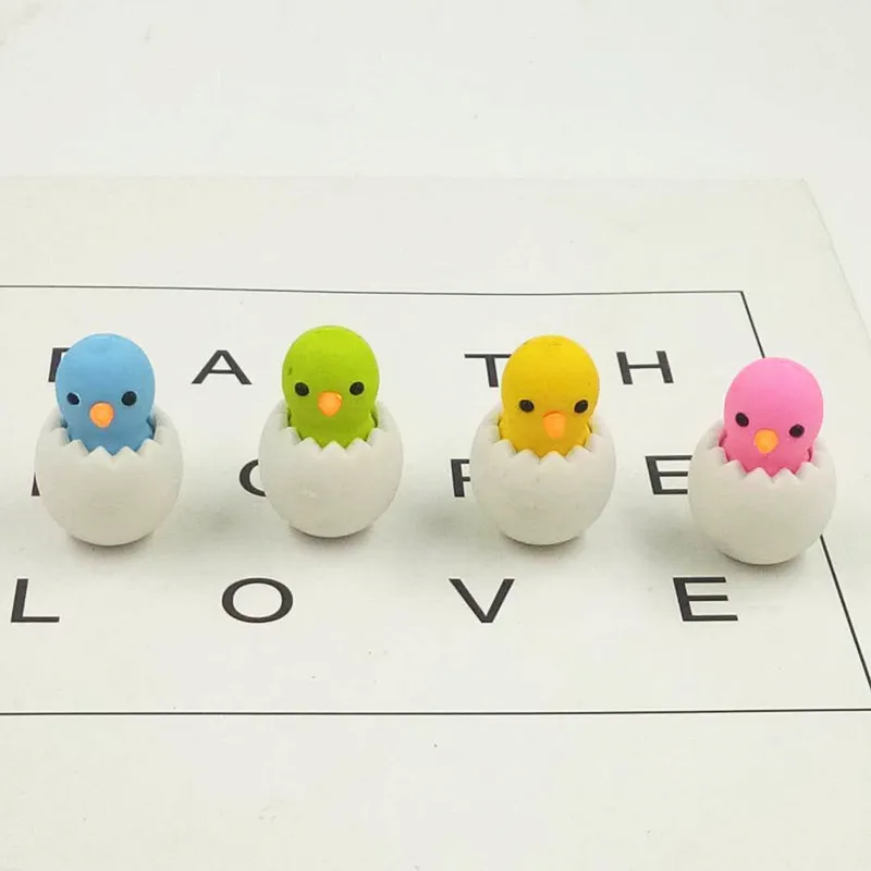 Schulbedarf Internet-Berühmtheit Kreativer Ei-Huhn-Radiergummi Abnehmbarer Schüler-Cartoon Niedliches Tier-Eierschalen-Kawaii-Schreibwaren