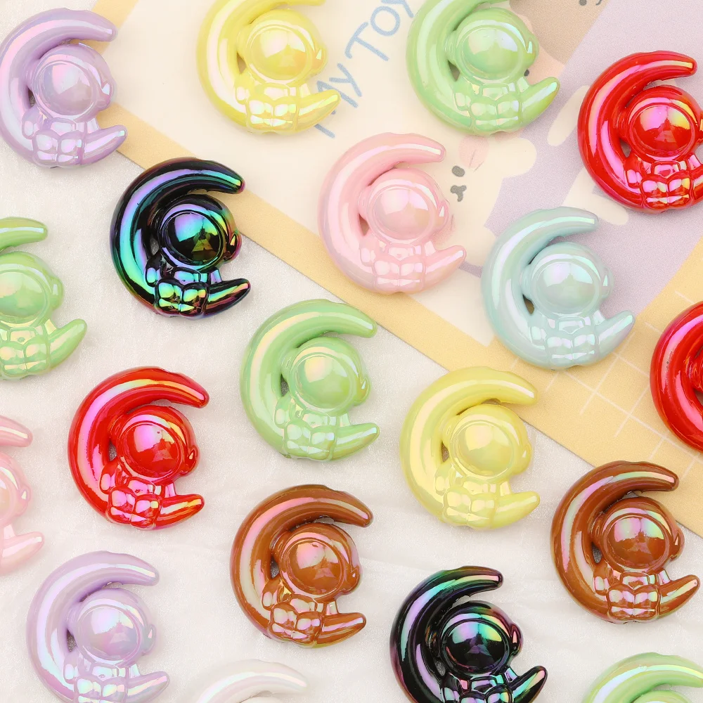 

Cordial Design 100Pcs 23*27MM DIY Beads Making/Hand Made/Moon Shape/Jewelry Findings & Components/Aurora Effect/Acrylic Bead