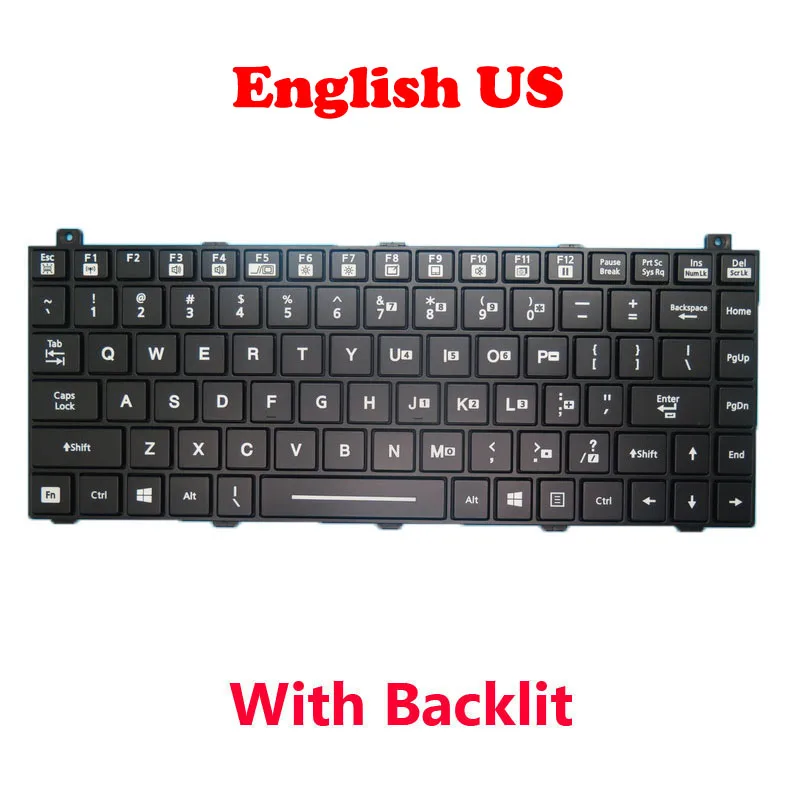 YD For Getac S400 G2 S400G2 / S400 G3 S400G3 Backlit US SP KR NL CA GK Keyboard English US Spanish Black With Black Frame New