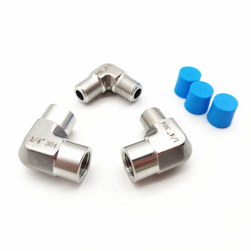 1PCS 1/8 Stainless steel high pressure right angle elbow double internal and external wire elbow threaded joint