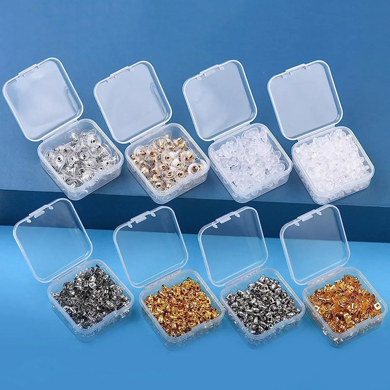 Transparent Plastic Mini Packaging Boxes Storage Small Square Jewelry Beads Earring Ring Dustproof Container Earplugs Organizer