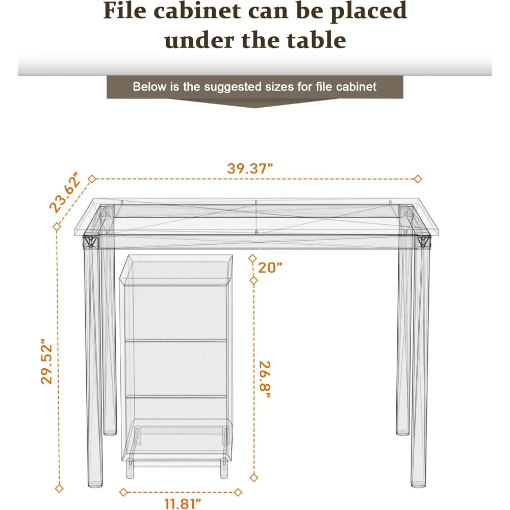 Sturdy Home Office Writing Desk Dining Table Workstation - 39.37 Beige and White Frame, Ideal for Office and Dining Use