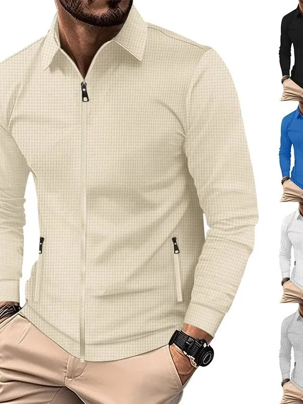 

Повседневная мужская верхняя одежда Long Sve на молнии Jaet, дышащий удобный полиэстер, фланелевый дизайн, осенний топ Faion