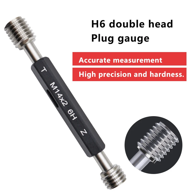 6H Metric Thread Plug Gauge M0.8-M24, Go No Go Aperture Measuring Tool for Molds