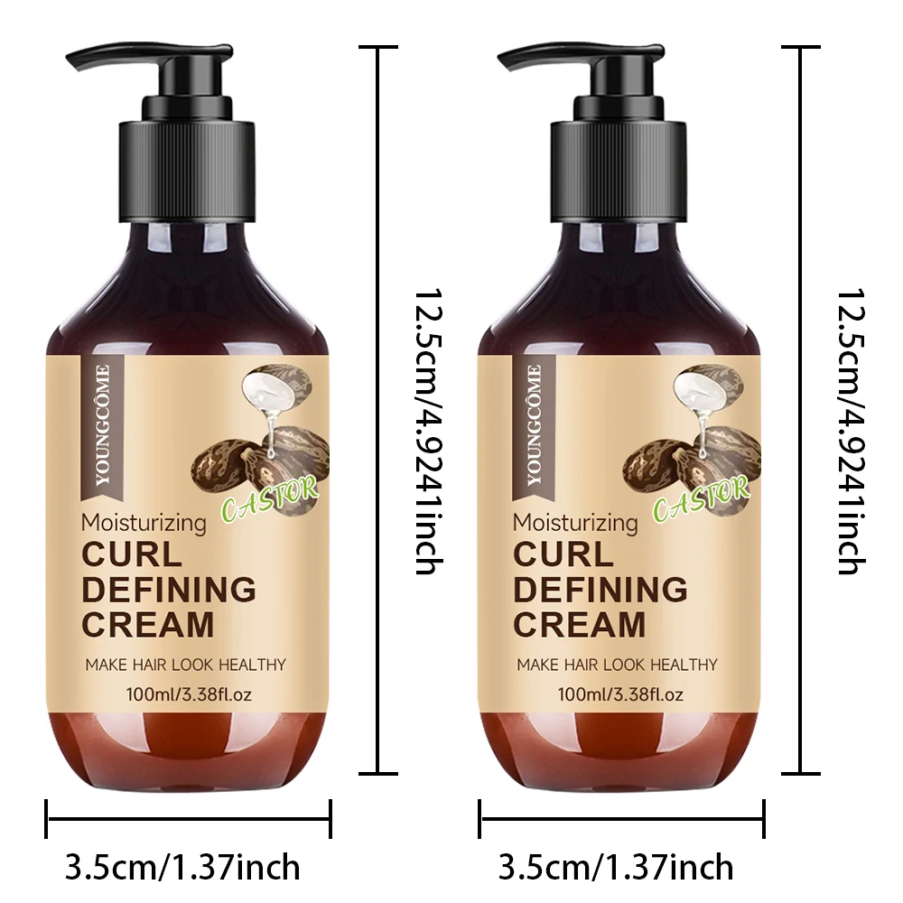 Rizinusöl-Curl-Aktivatorcreme – Definiertes, spaltes/gewelltes Haar, Feuchtigkeitsbeständigkeit, nicht fettende Formel, sicher für gefärbtes Haar – Detail 9