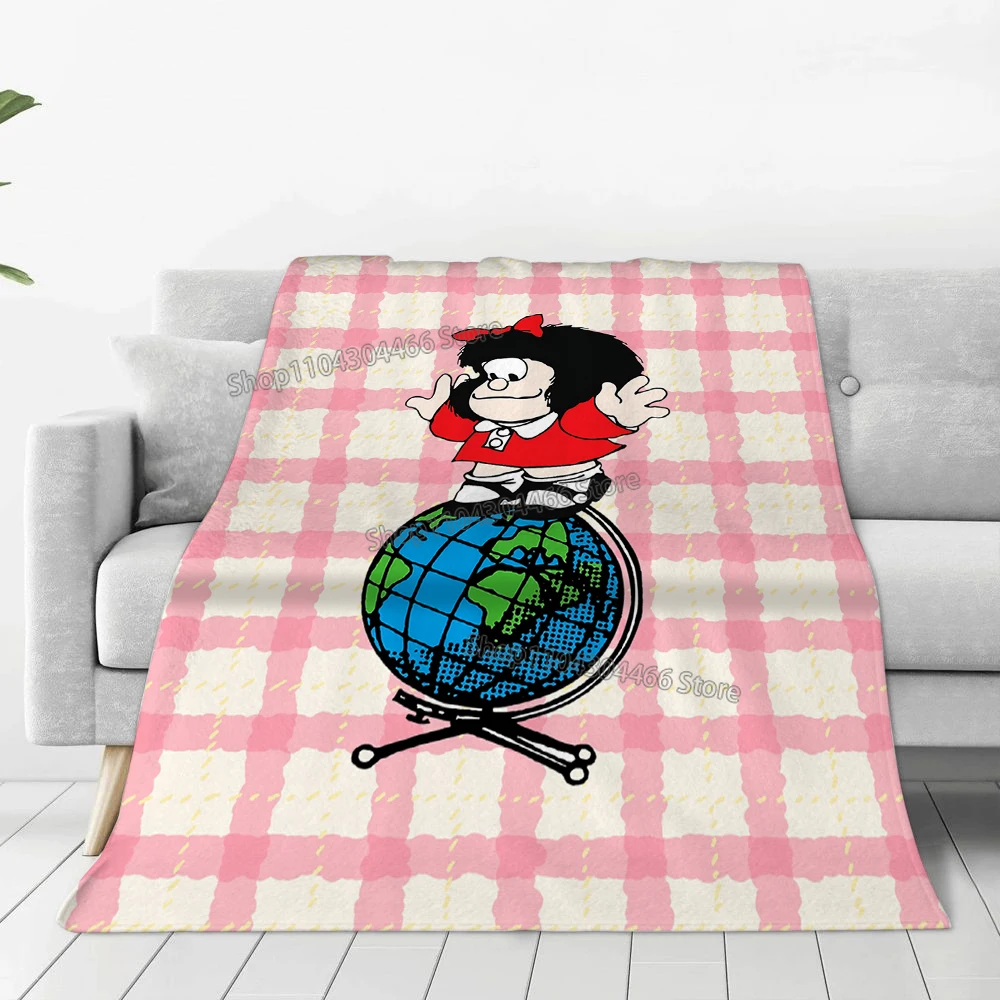 New Multiple Sizes Mafalda Blanket for Sofa,Bed,camping Warm Winter Blankets Anime Blanket Cartoon Home Decoration Supplies Gift