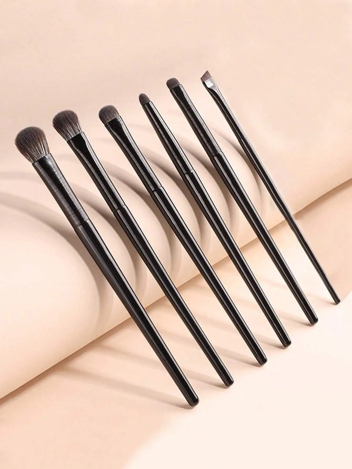 6pcs/set Eye Makeup Brushes Kit Including Angled Eyeliner, Detail Concealer, Blending Brush, Blending Crease Brush