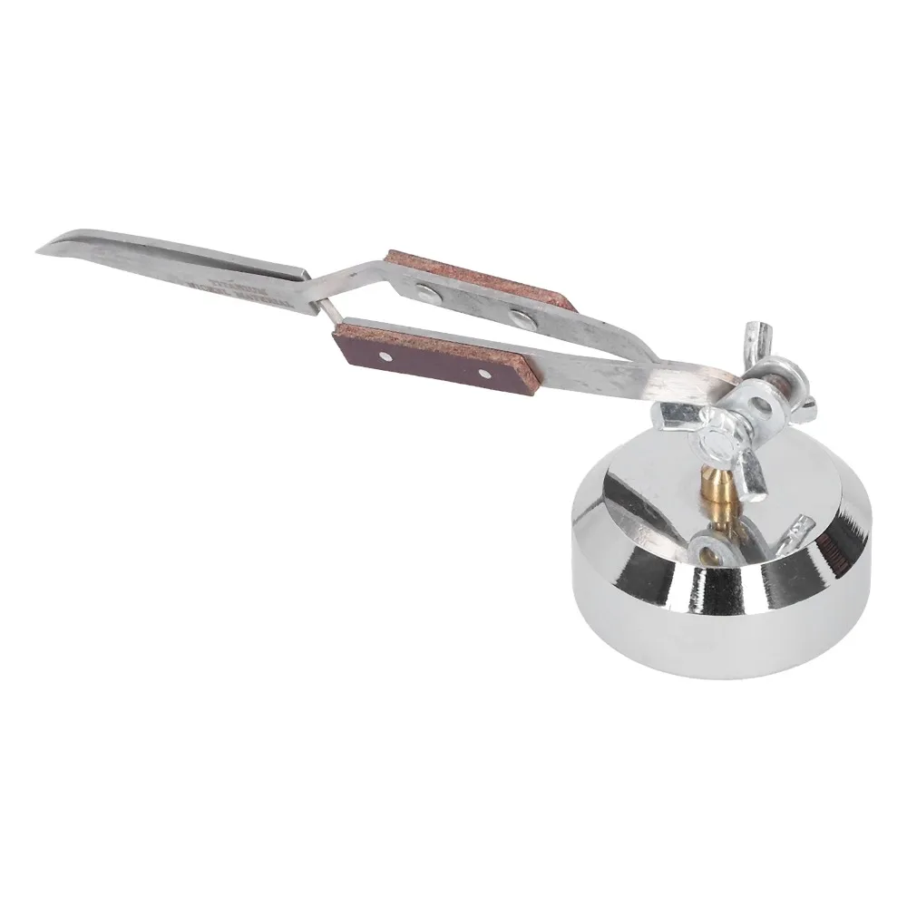 Metal Base Soldering Tweezers 360 Degree Rotation Curved Mouth Cross Locking Tweezers Straight Mouth Stable Base