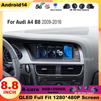 8.8 inch Android 14 For Audi A4 B8 2009-2016 Carplay 4G GPS Car Radio Player Multimedia Auto Stereo RDS Navigation No 2din DVD