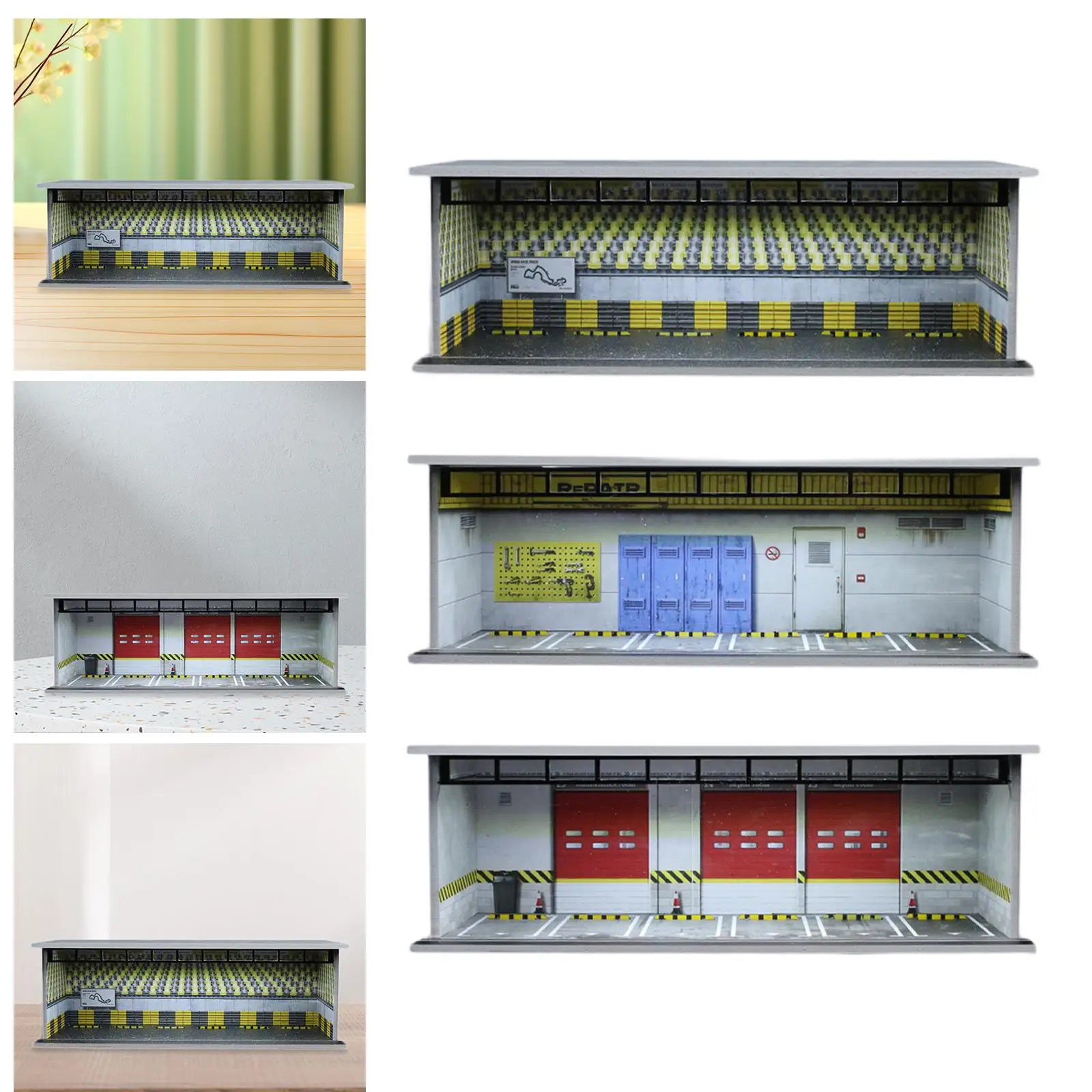 

1:64 Garage Display Case Diecast Car Display Backdrop Dustproof Cover Showcase