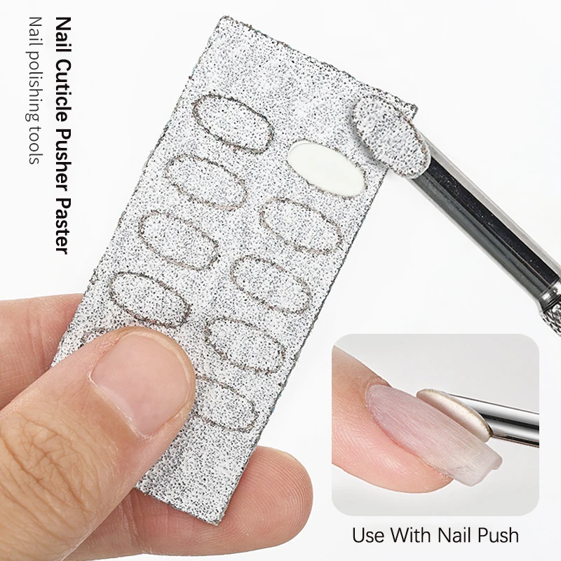 50Pcs Nail Cuticle Pusher Self-adhesive Sand Flake File Trimming Nails Pre Polishing Sandpaper Set Manicure Treatment Tool