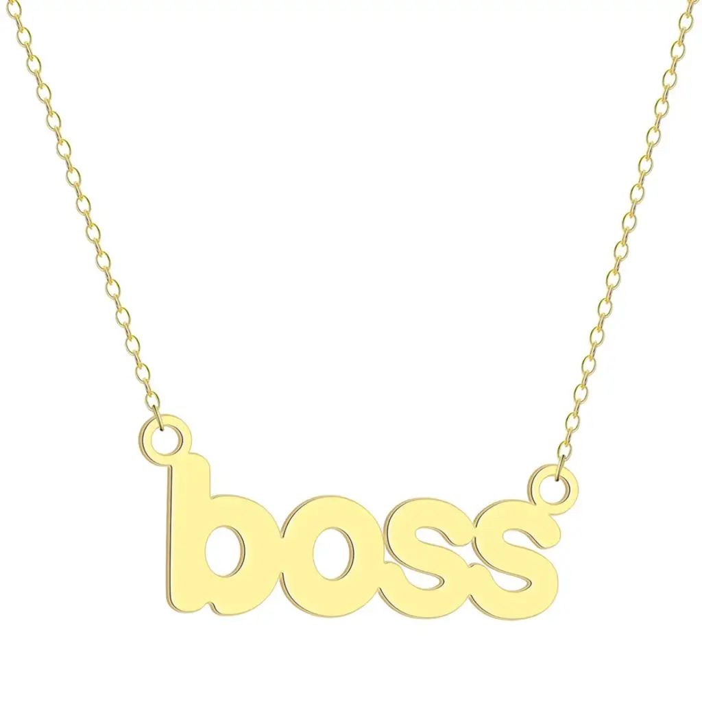 Kinitial exquisite stainless steel Boss Pendant Necklace, Unique Gift, Birthday Gift jewelry Christma gift girlfriend