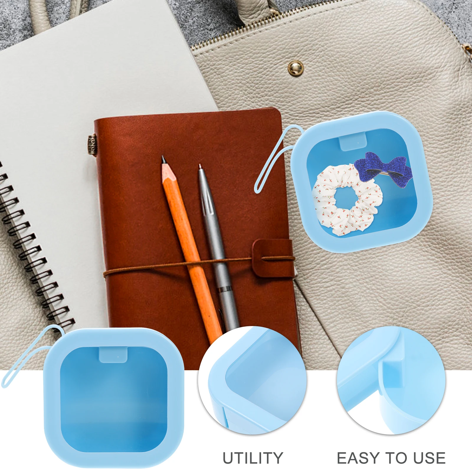 

Hairband Rubber Storage Box Portable Tie Holder Ties Clip Organizer for Women Accessory Clips