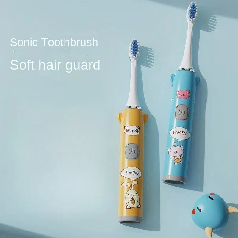 Kid Electric Toothbrush Pro-Health Soft Bristle Rounded Vibrate Brush Heads Gum Care Teeth Brush Battery Power for Age 2-6