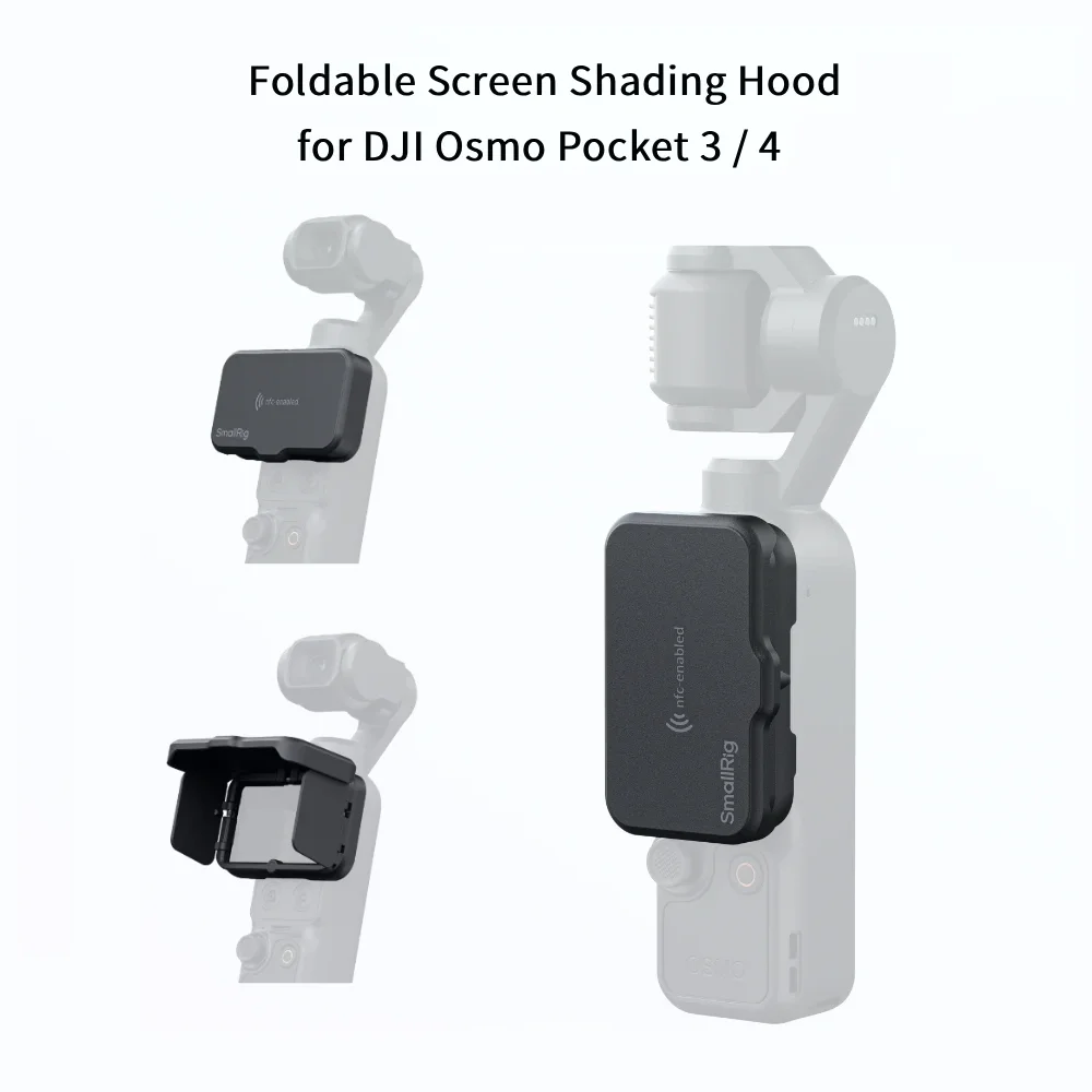 SmallRig Foldable Screen Shading Hood for DJI Osmo Pocket 3 / 4 Anti-Glare Built-in NFC Chip Ensuring a Crystal-Clear View -6918