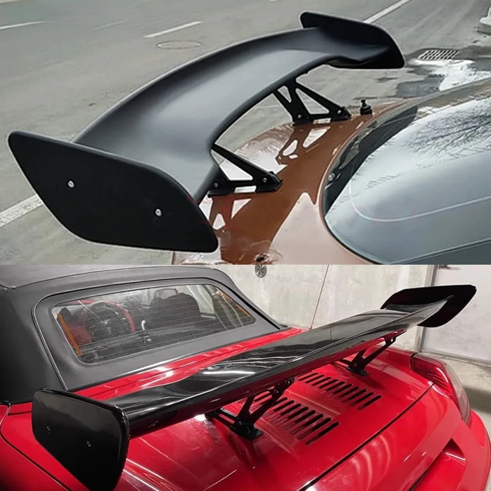 Universeller GT-Style Carbon-Heckflügel 90% Passgenau für Limousinen Heckspoiler Exterieur-Karosserie-Kit Rennwagen-Tuning Dekoration