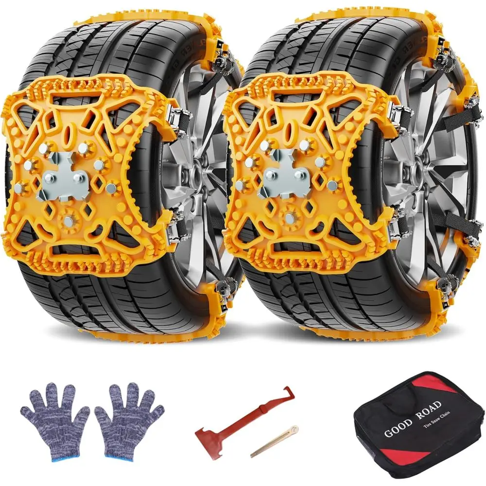 

Universal Winter Tire Chains for SUVs, Trucks, and ATVs - Anti-Slip Safety Chains for Snow, Ice, Mud, and Sand, Easy to Install,