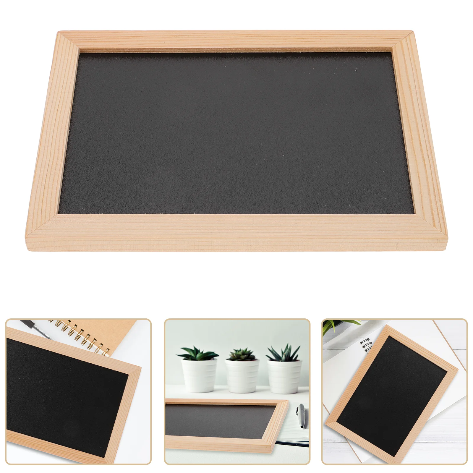 Hanging Blackboard Double-sided Small Wall Decor Sign Bamboo Chalkboard Message