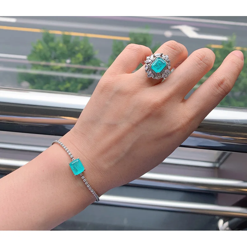 Jewelry Internet Hot Fresh Korean Fashion Emerald Imitation Paraiba Bracelet