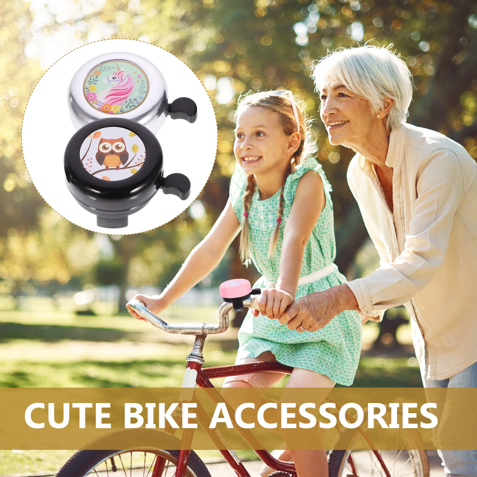 

2pcs Children Bike Bell Cute Cartoon Bicycle Bells for Kids Young Girl Boy Mountain Accessories Plastic Durable Safe Loud Sound