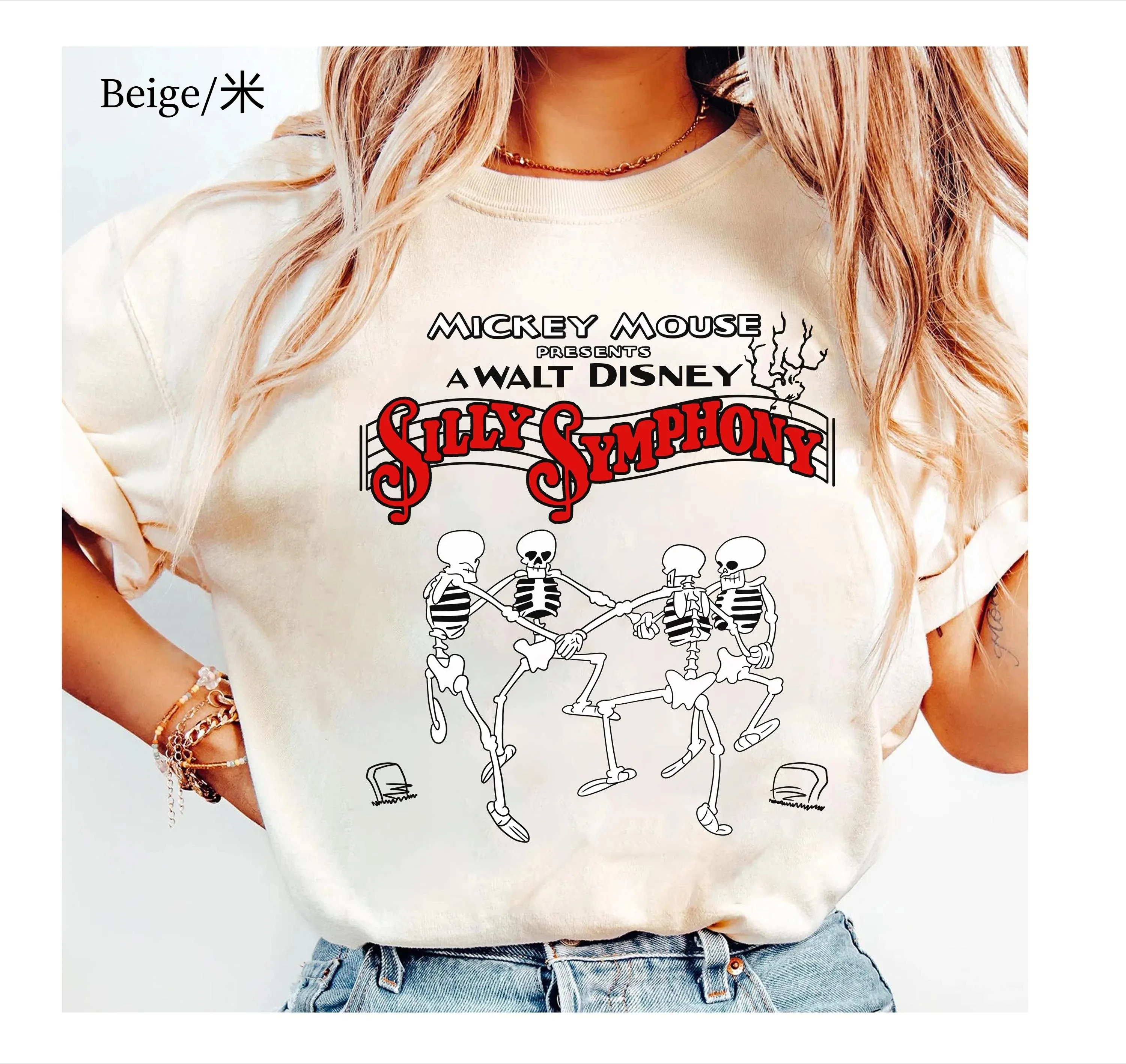 

The Skeletons Dancing Mickey Mouse Silly Symphonies 1929 T-Shirt Disneyland Halloween Party Matching Family Shirts