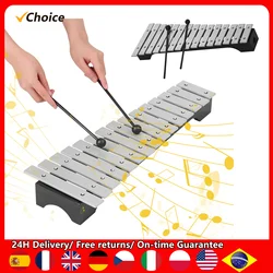 15-Note Xylophone Glockenspiel Wooden Base Aluminum Bars with Mallets Percussion Musical Instrument Gift with Carrying Bag