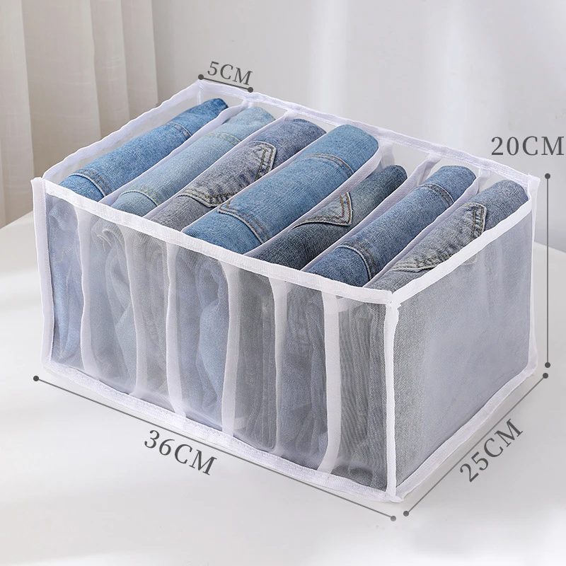 Grids Organizer Chest Of Drawers For Clothes Underwear Box Stacked Jeans Compartment Storage Closet Separator Home Order Cabinet