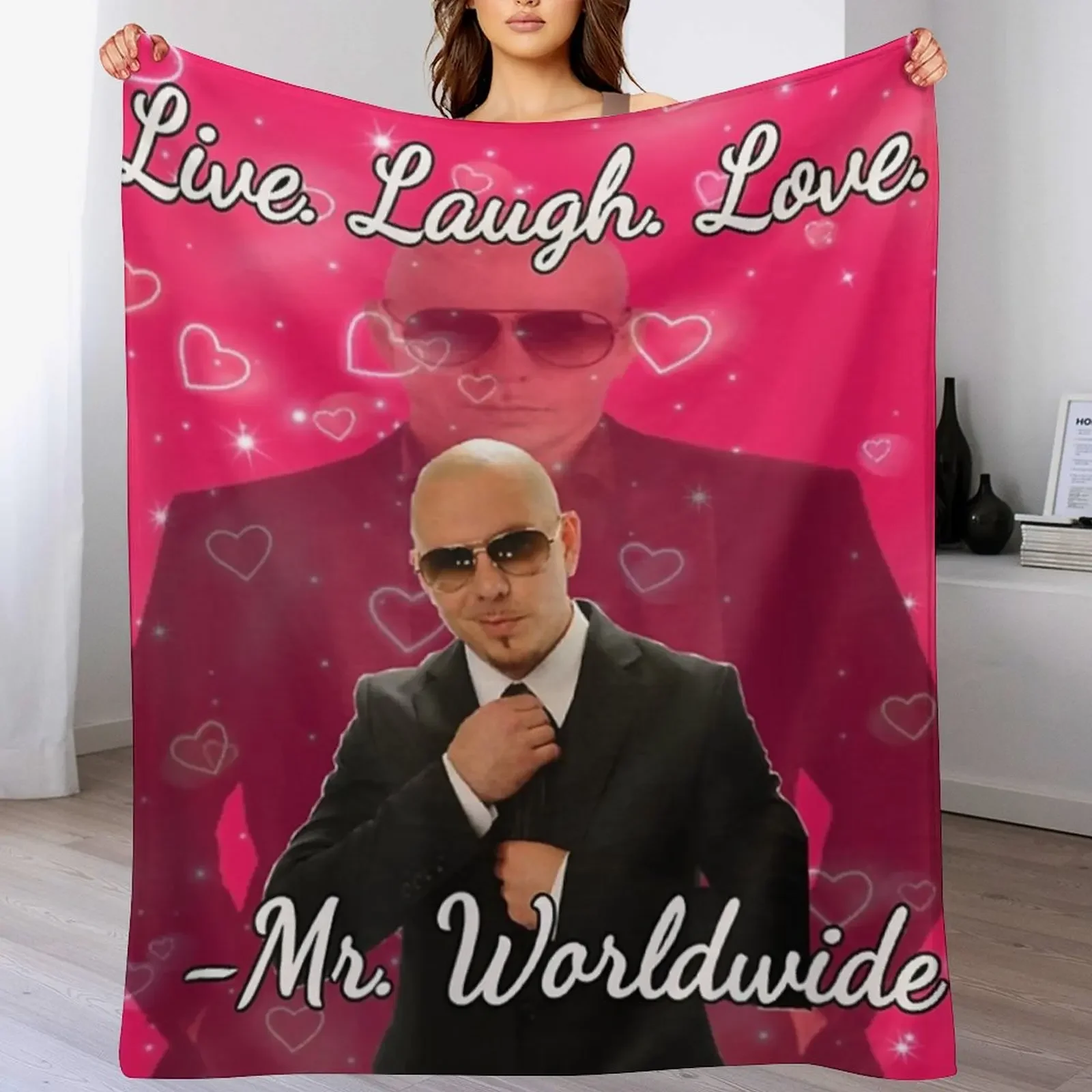 

Mr Worldwide Pitbull Valentine Throw Blanket Kid'S Giant Sofa Retros Luxury Blankets