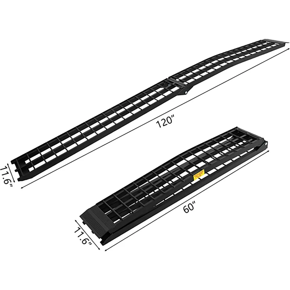2Pcs Heavy Duty 10 ft (120x 11.25) Loading Ramps Replacement for Lawnmower ATV Pickup Truck Motorcycle Dirtbike Folding Aluminu