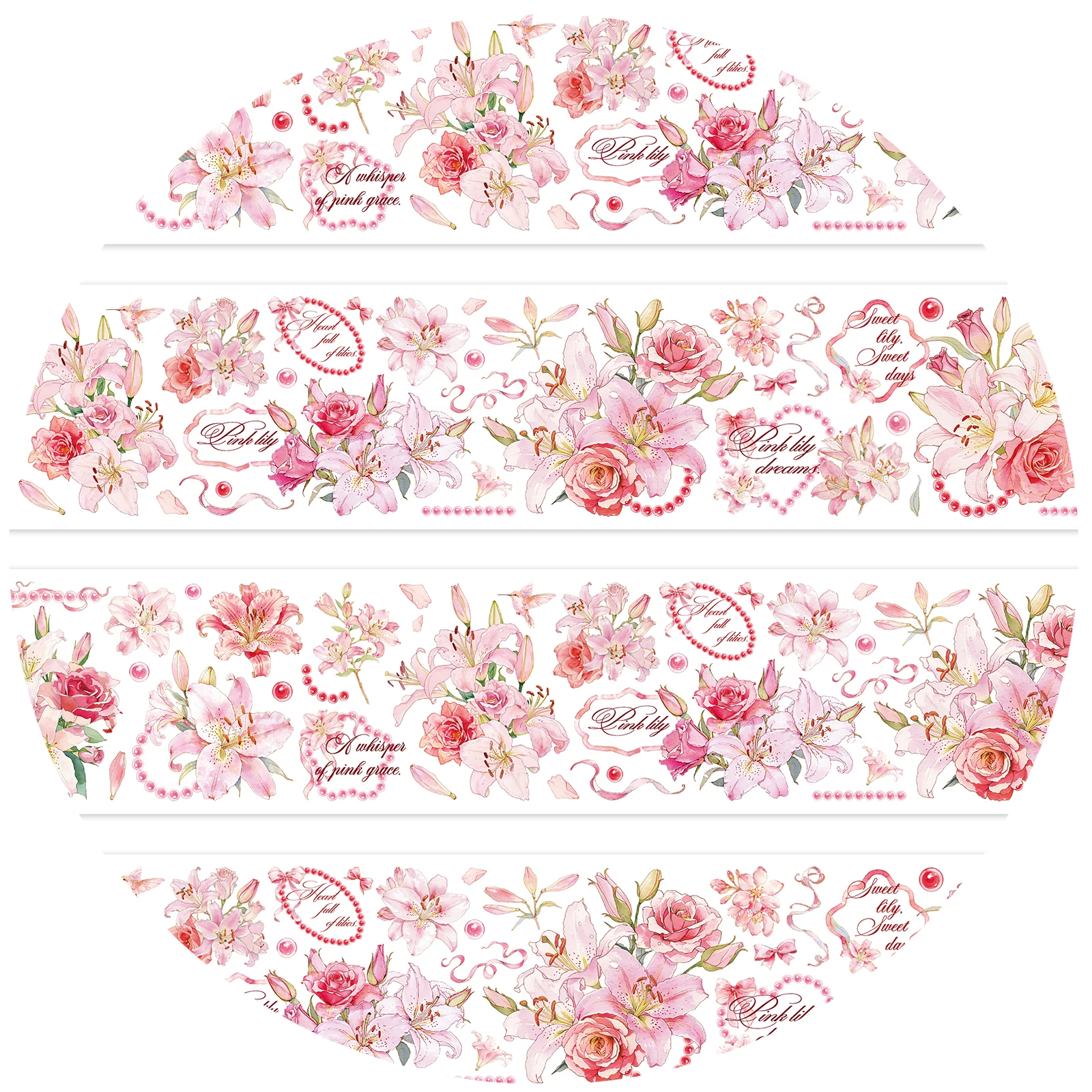Etori Life 60mm*2m Vintage Elegant Lily Flower Classic Journal Tape Decorative Collage Material is suitable for sticker books, notebooks, handbags, baking labels, scrapbooking supplies, gift paper bags, office decoration items, vintage parties, cycling decals, school supplies, children's stickers, Korean toys, and gifts for friends