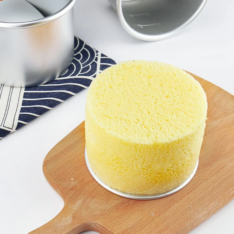 2pcs/set 4Inch Round Bottom Cake Mold Anode Live Non-stick Aluminum Alloy Pie Pan Cake Bread Baking Mould