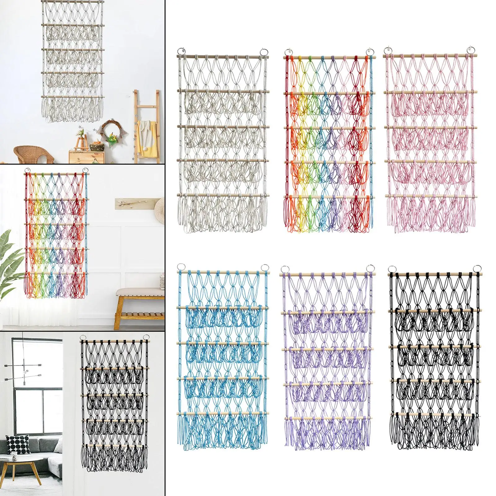 Wall Hanging Organizer Stuffed Animal Toy Net Hammock Bathroom Net for Kids Toys Storage