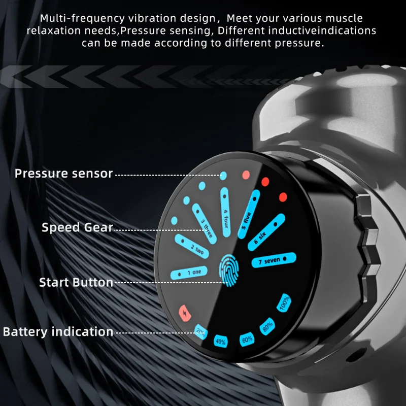Massager Gun High Frequency Professional Massager 4800mAh Fitness Muscle Relax Electric Fascia Gun LCD Display 7 Gears