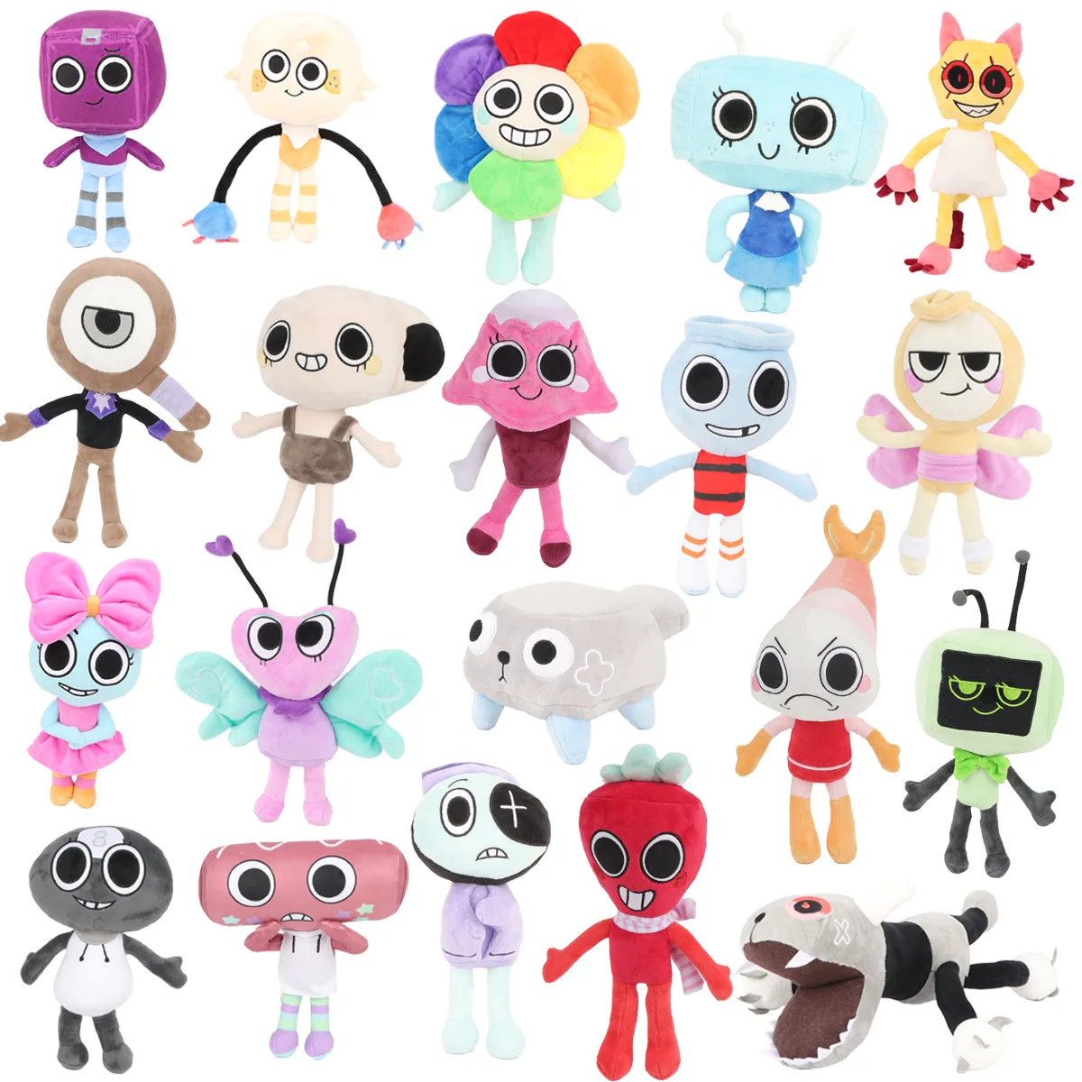 Dandy's World Plush Cute Dandy World Scrap Stuffed Horror Game Goob Pebble Poppys Boxten Plushie Soft Doll Kawaii Room Decor Toy