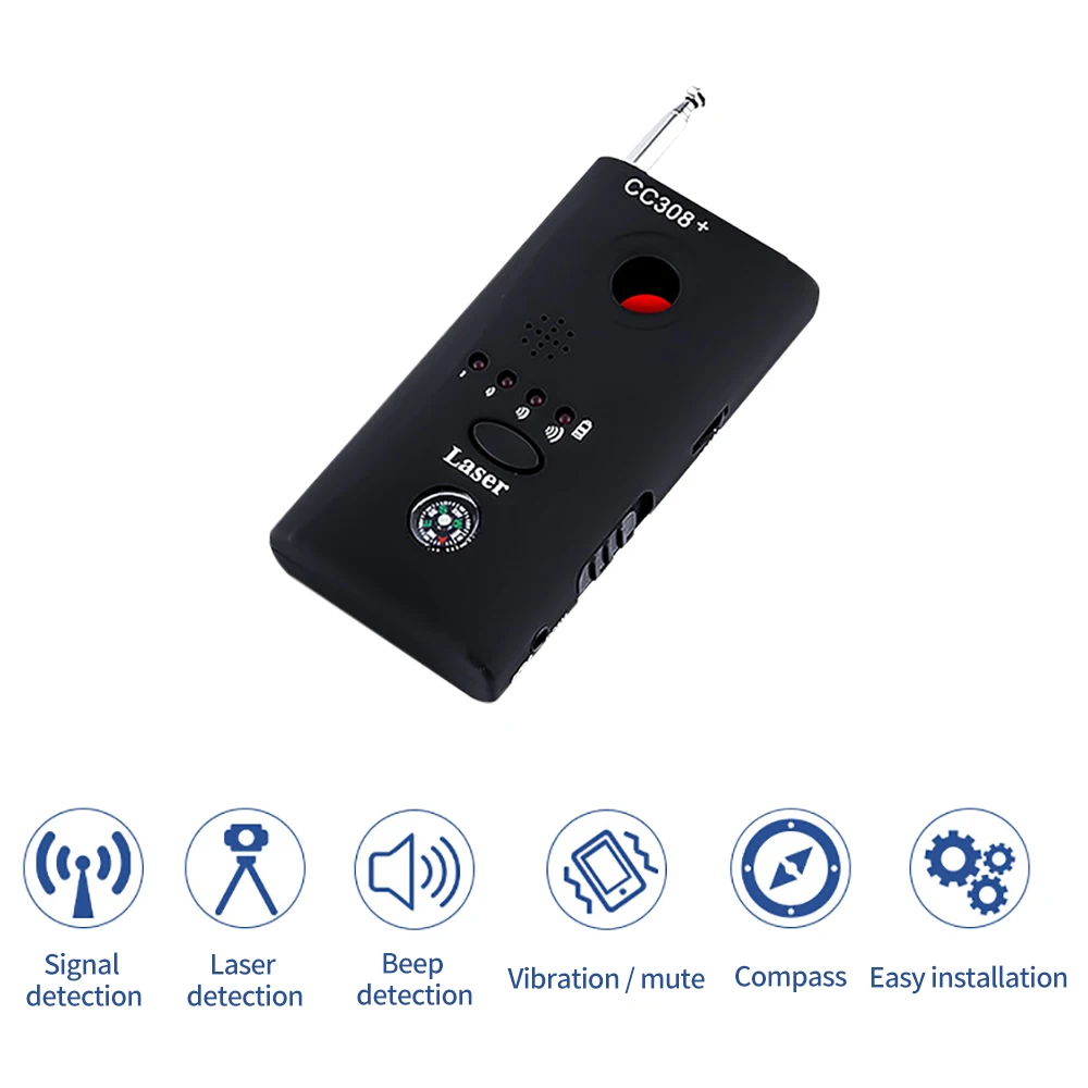 Multi-Function Wireless Camera Lens Signal Detector, DV Signal Detect, Full-range Anti Candid RF Device Finder, CC308 +, 1 Set