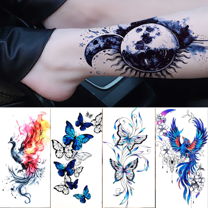 

Half Arm Tattoo Stickers Animal Chest Back Sleeve Body Art Tattoo Decals DIY Fake Tattoos Decors Tattoo Art Paster Pegatinas