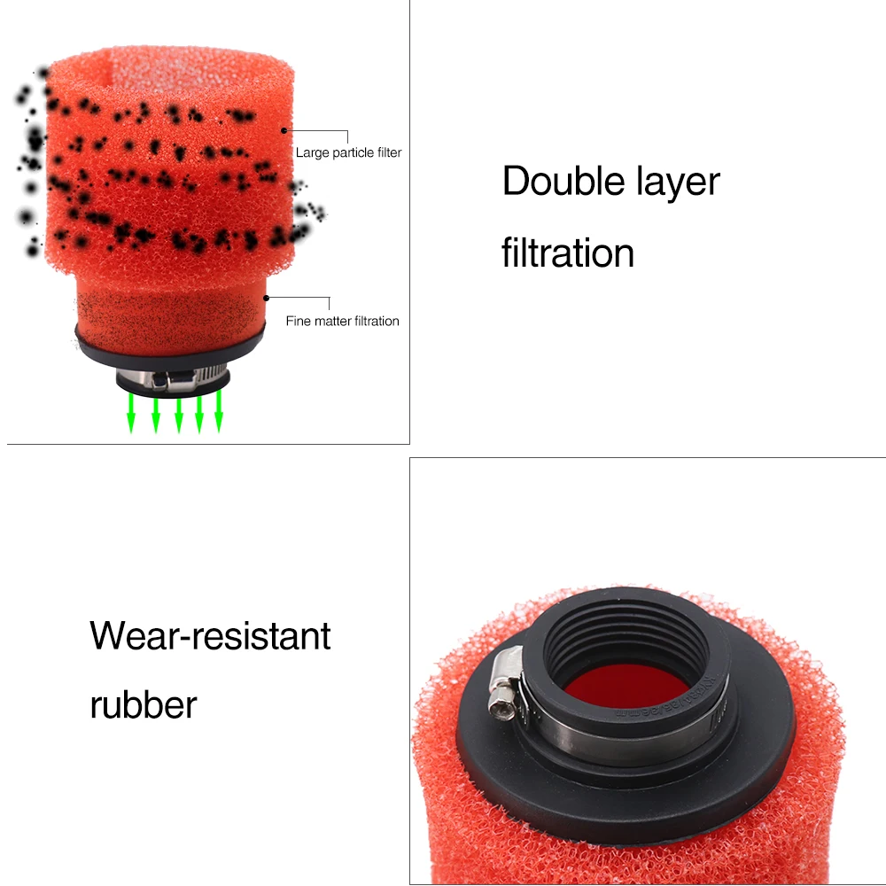 Sclmotos- Motorcycle Carburetor Foam Air Filter 35 38 42 45 48mm Sponge Cleaner Moped Scooter Dirt Pit Bike Kayo BSE GY6 DIO