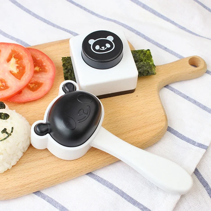 2Pcs/Set Panda Sushi Maker Mould Rice Ball Sushi Mold Nori Cutter Punch DIY Cute Rice Mold for Baby Kid Kitchen Accessories