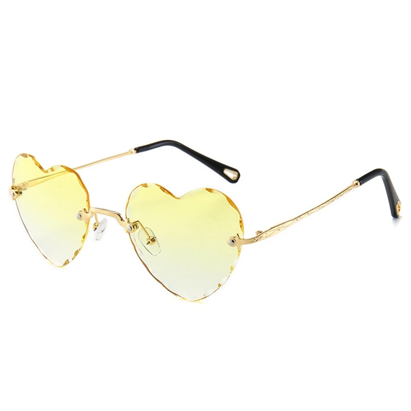 7 Pairs Statement Metal Cut Edge Sunglasse Cute Sunglasse Candy Heart Sunglasse Rimless Ocean Flake Sunshade Sunglasses