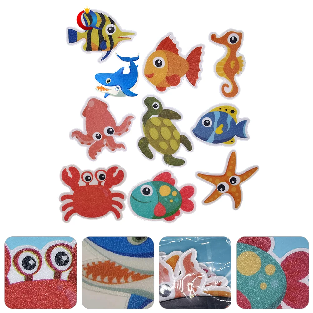 

10 Pcs Bathroom Non-slip Stickers Bathtub Anti-slip Strip Tomorrow Kids Decals for Child