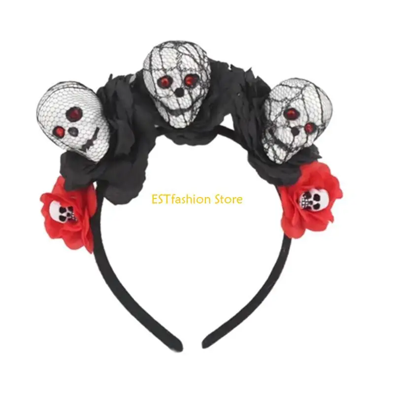 Y5GC Girl Halloween Dress Up Set Halloween Cosplay Costume Halloween Saia Headbaand