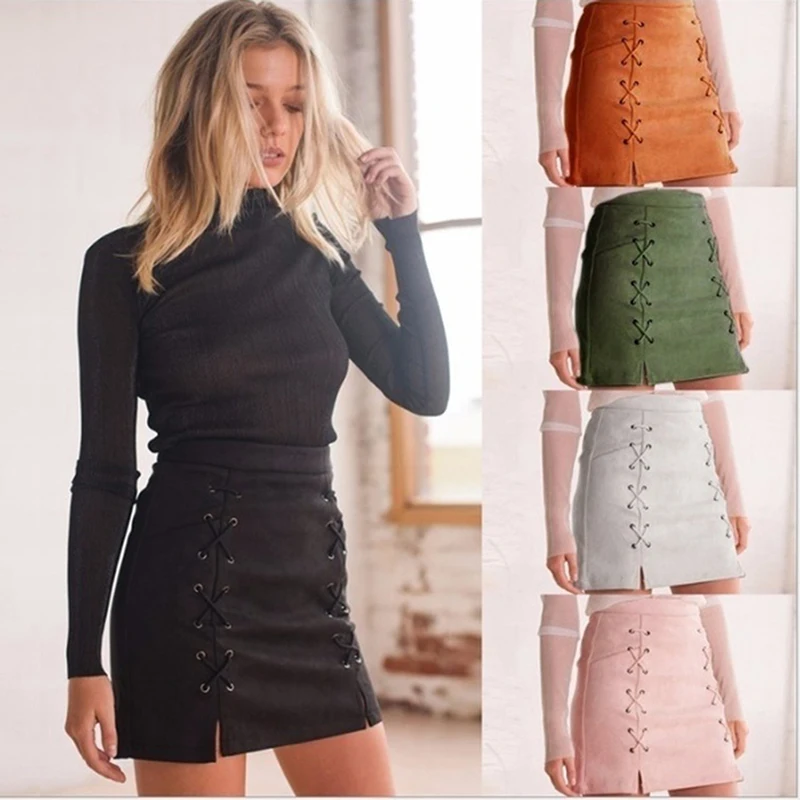 

Women Sexy Pencil Skirts Office Ladies Bandage Skirt Fabric Strap Slim Skirt Package Hip High Waist Short Skirt Faldas 2023