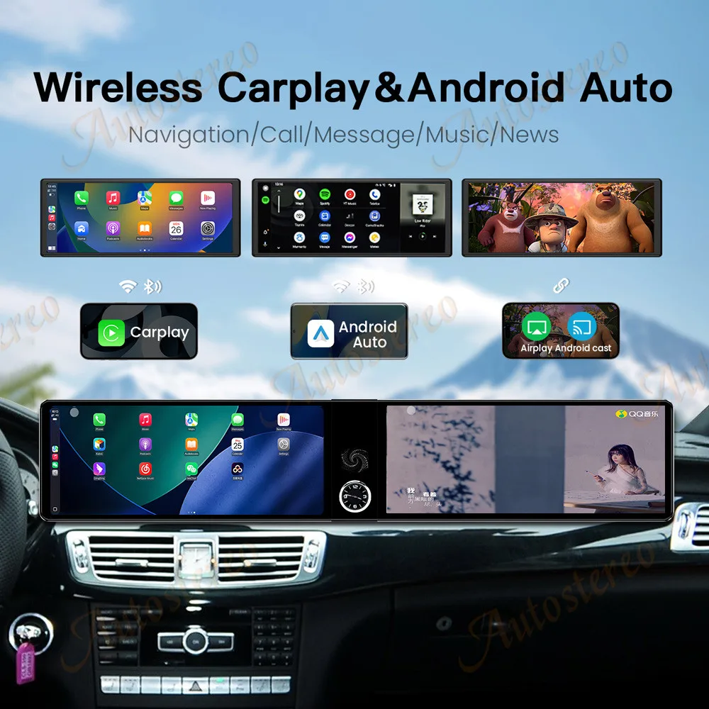 Tela dupla 12.3 polegadas carplay android 14 navegação gps do carro para mercedes benz gls 2010-2014 unidade principal reprodutor multimídia carro rad