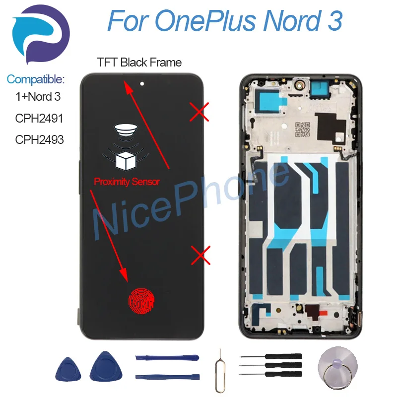 ONEPLUS Nord 3 LCD ディスプレイタッチスクリーンデジタイザー