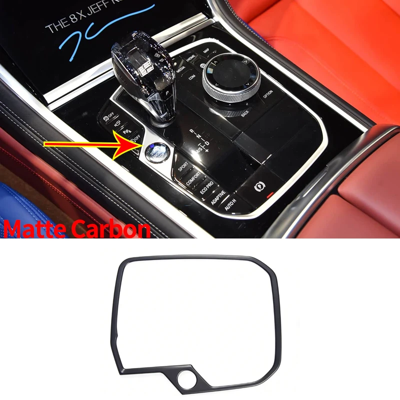 Real Carbon Fiber Gear Panel Decoration Car Accessories L/RHD For BMW 3 Series 4 Series I4 8 Series X3 X5 X6 X7 Series 2019-2026