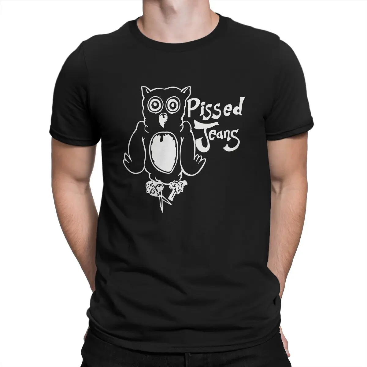 Pissed Jean Harajuku TShirt Funy Owl Creative Streetwear Comfortable T Shirt Men Short Sleeve Unique Gift Clothes