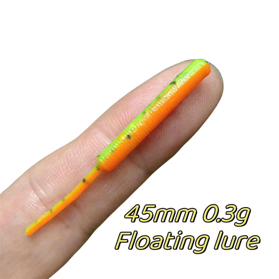 MUKUN Fishing Lure mini Soft Worm Shrimp Jerkbait 10pcs 0.3g 4cm Ocean Rock lure bass soft fish Ajing lure