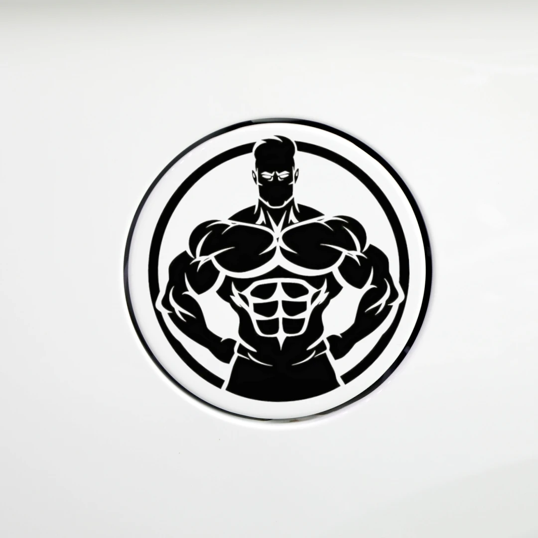 Car Stickers Fitness Enthusiast Gym Super Muscular Man Funny Reflective Decals For Fuel Tank Cap Cover Windshield Motorcycles