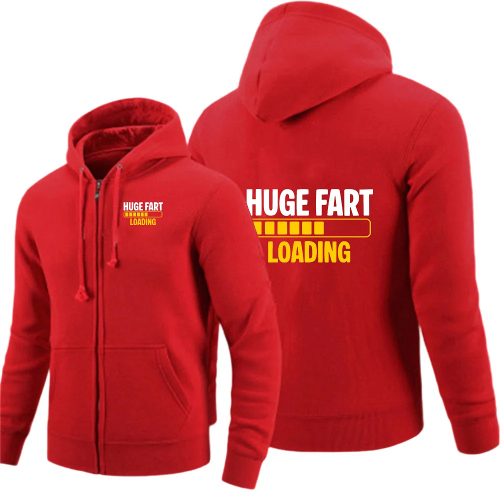 Sweatshirt Cardigan Hooded Jacket Huge Fart Loading Logo Print Creative Graphic Hoodies 2026 Spring And Autumn Men's Coat