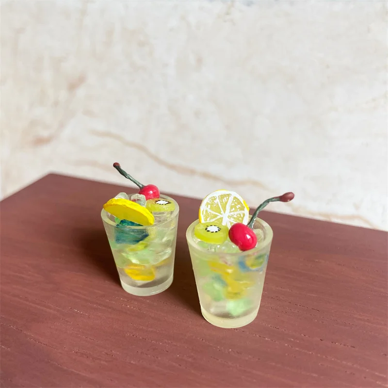 Dollhouse Mini Colorful Mini Fruit Ice Drink Cup Kitchen Food Toy Model Dolls House Scene Decor accessori fotografia puntelli